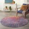 Homeroots 4 ft. Round Rainbow Abstract Striations Area Rug 385362 - alternate 5